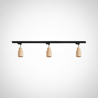 Track Ceiling Light Wood and Metal, GU10 Base, Hardwired