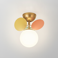 Round Macaron Ceiling Light Metal Body Acrylic Leaf Discs, G9 Base