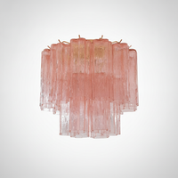 Flush Mount Ceiling Light Art Glass Champagne Gold Metal, E12 Base