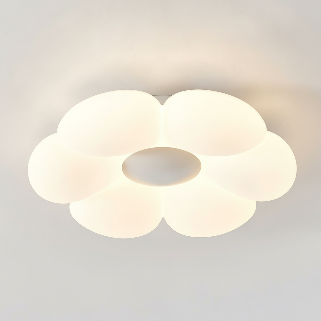 Flush Mount Ceiling Light Six-Leaf Flower Metal Acrylic