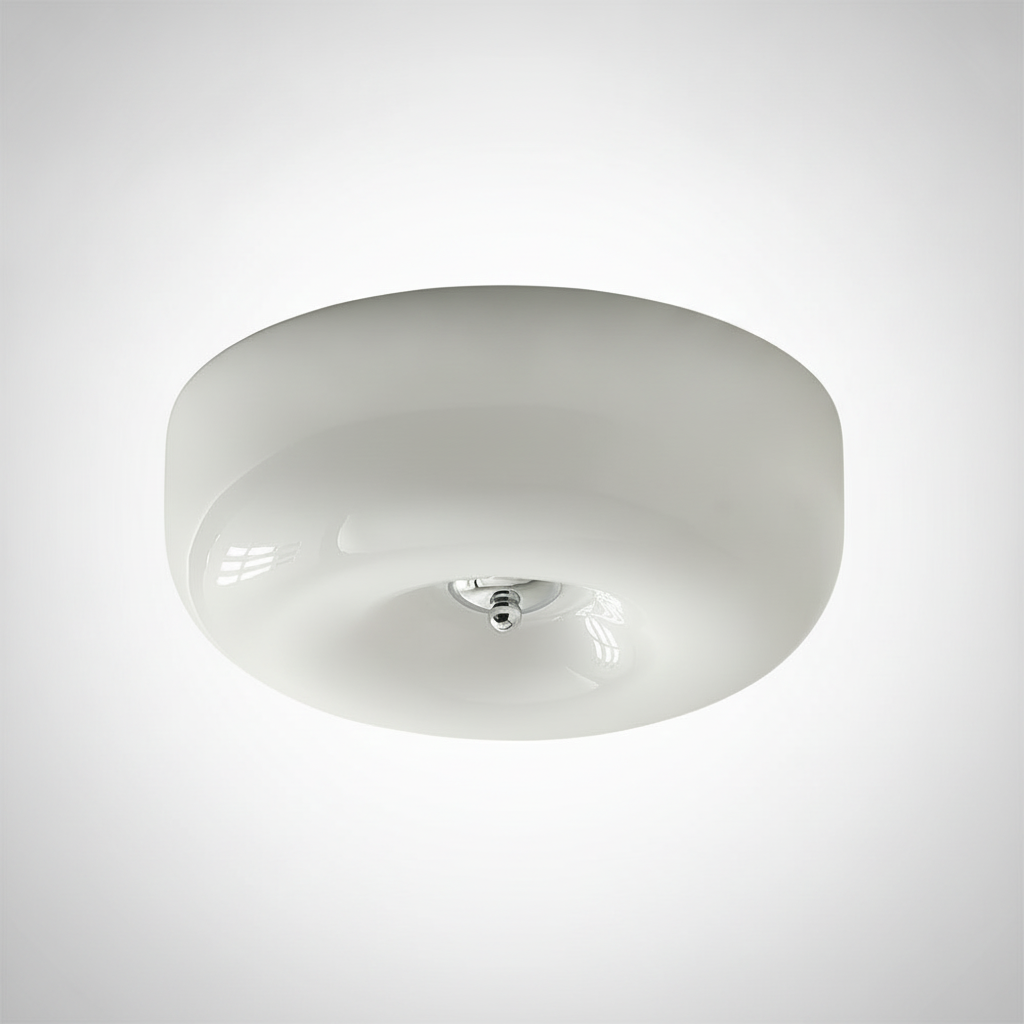 Pudding Mouth Blown Glass Flush Mount Ceiling Light, Integrated LED