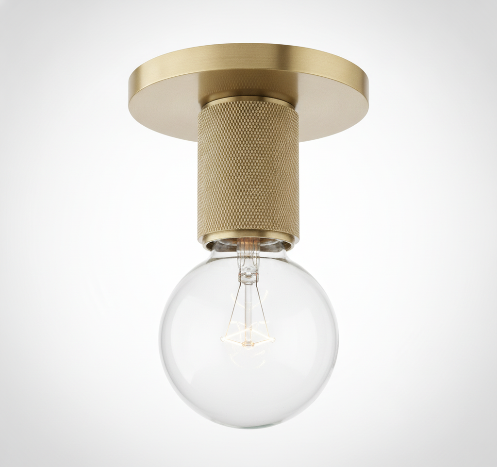 Simple Style Flush Mount Light, Glass, E26 Base
