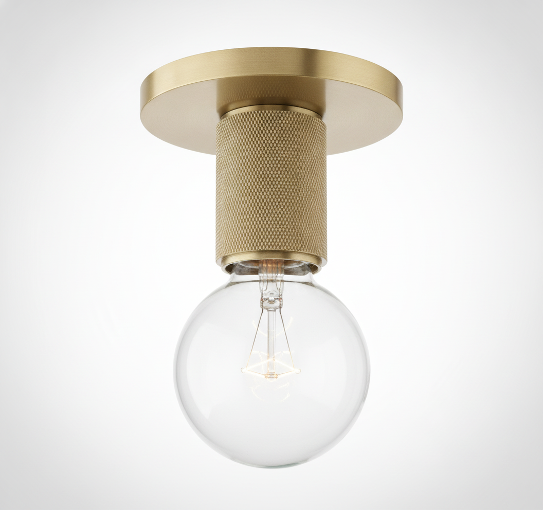 Simple Style Flush Mount Light, Glass, E26 Base