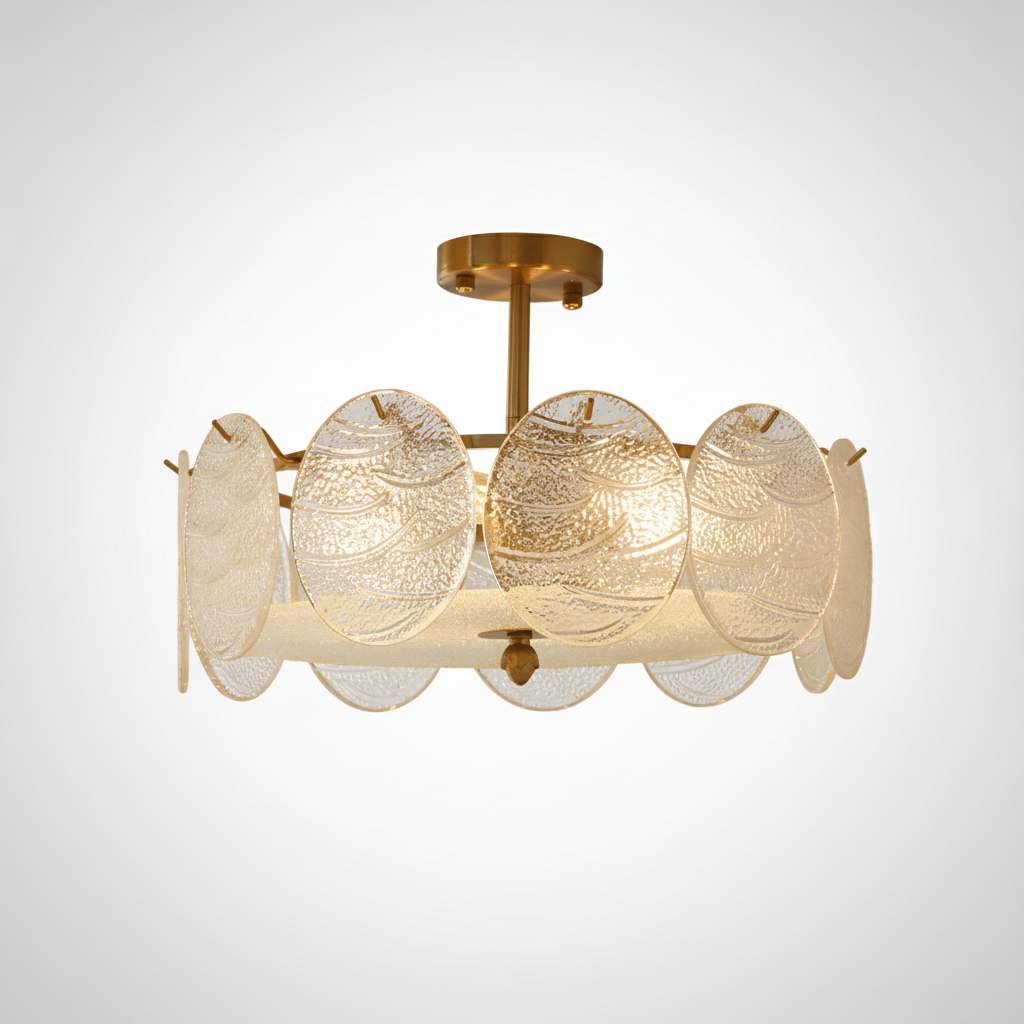 Sue-Anne Ceiling Lamp, Copper, Glass, E14 Base