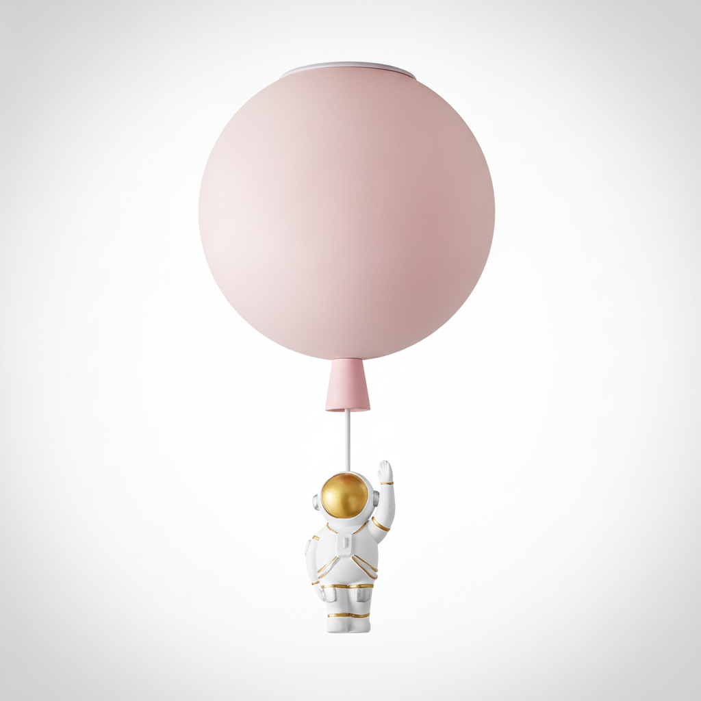 Frosted Balloon Ceiling Light, Metal, Acrylic, E26 Base