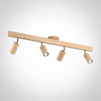 Ceiling Spotlight Rustic Natural Wood Beam, Metal, E27 Base