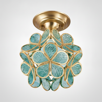 Golden Bloom Ceiling Light, Brass, Glass, E26 Base