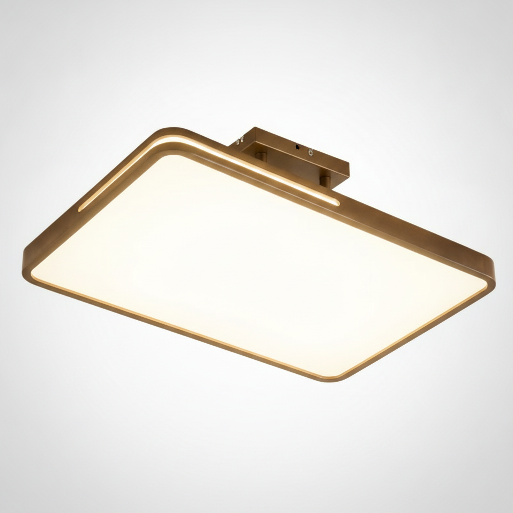 Flush Mount Ceiling Light Halo Wood Integrated LED, Bedroom Hallway