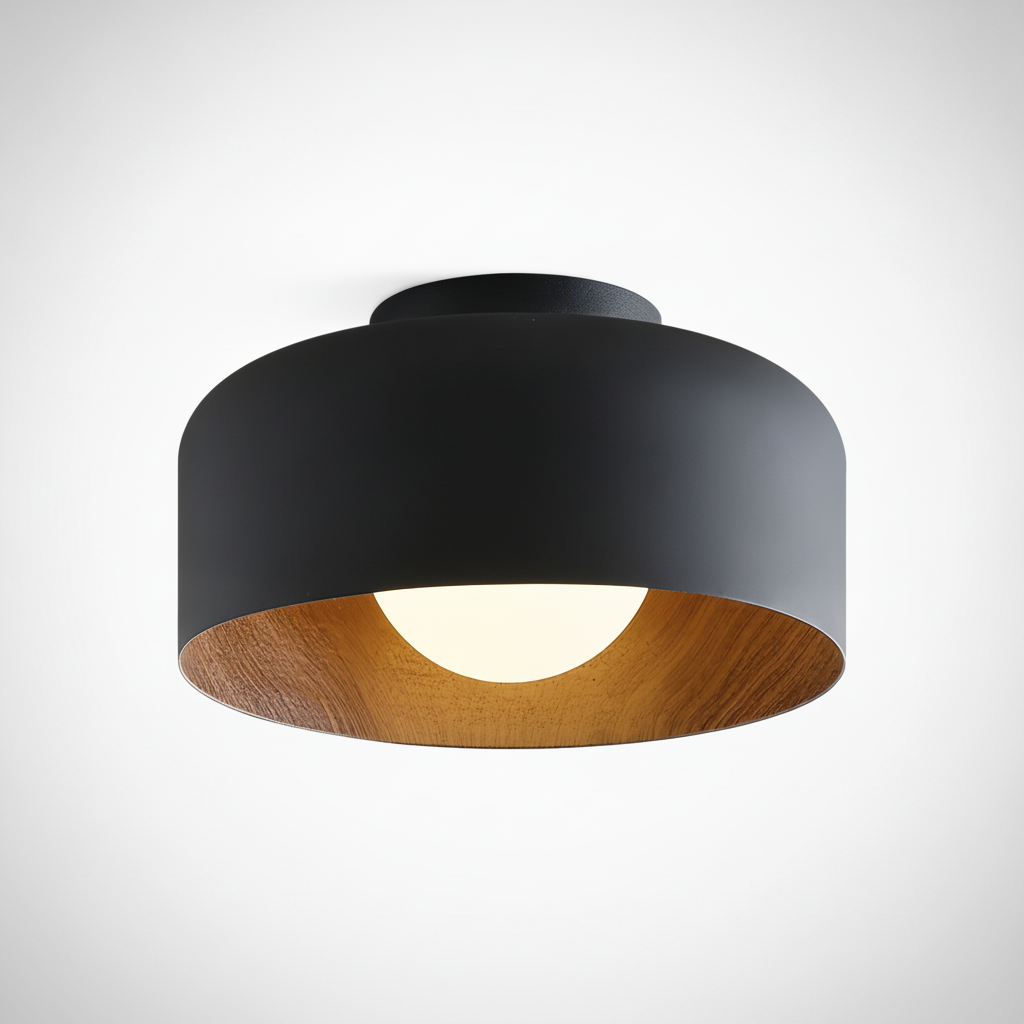 Flush Mount Ceiling Light Metal Glass Globe, G9 Base, Hallway