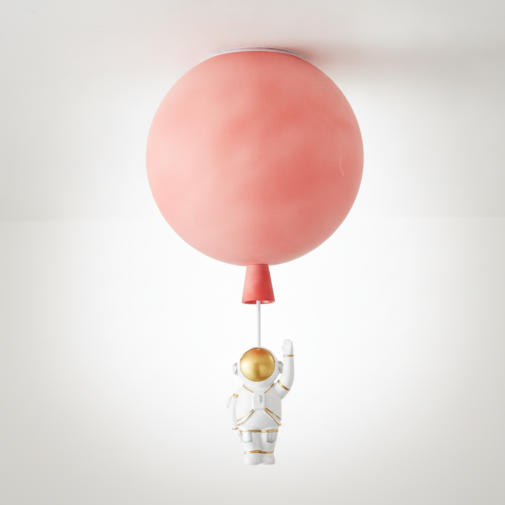 Frosted Balloon Ceiling Light, Metal, Acrylic, E26 Base