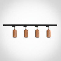 Track Ceiling Light Wood and Metal, GU10 Base, Hardwired