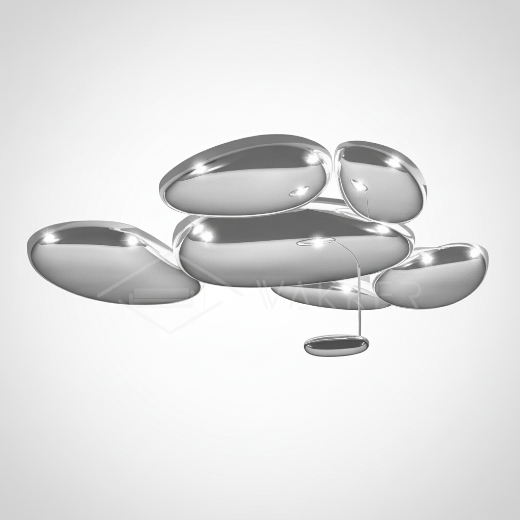 LED Ceiling Light Organic Modern Pebble Design, Integrated LED