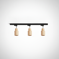 Track Ceiling Light Wood and Metal, GU10 Base, Hardwired