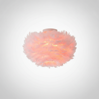 Feathered Ceiling Lamp, Metal, E26 Base