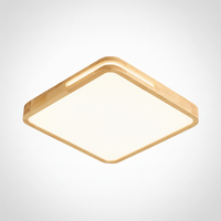 Flush Mount Ceiling Light Halo Wood Integrated LED, Bedroom Hallway