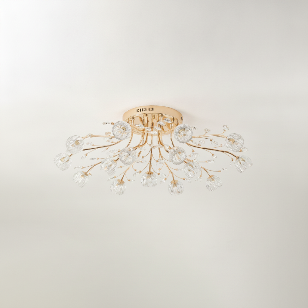 Crystal Flower Flush Mount Ceiling Light