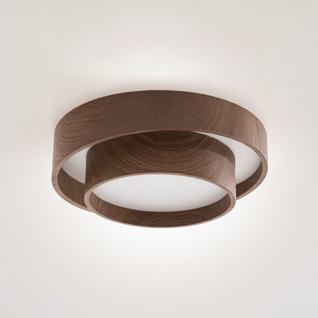 Vaako Ceiling Lamp, Metal, Wood, Integrated LED