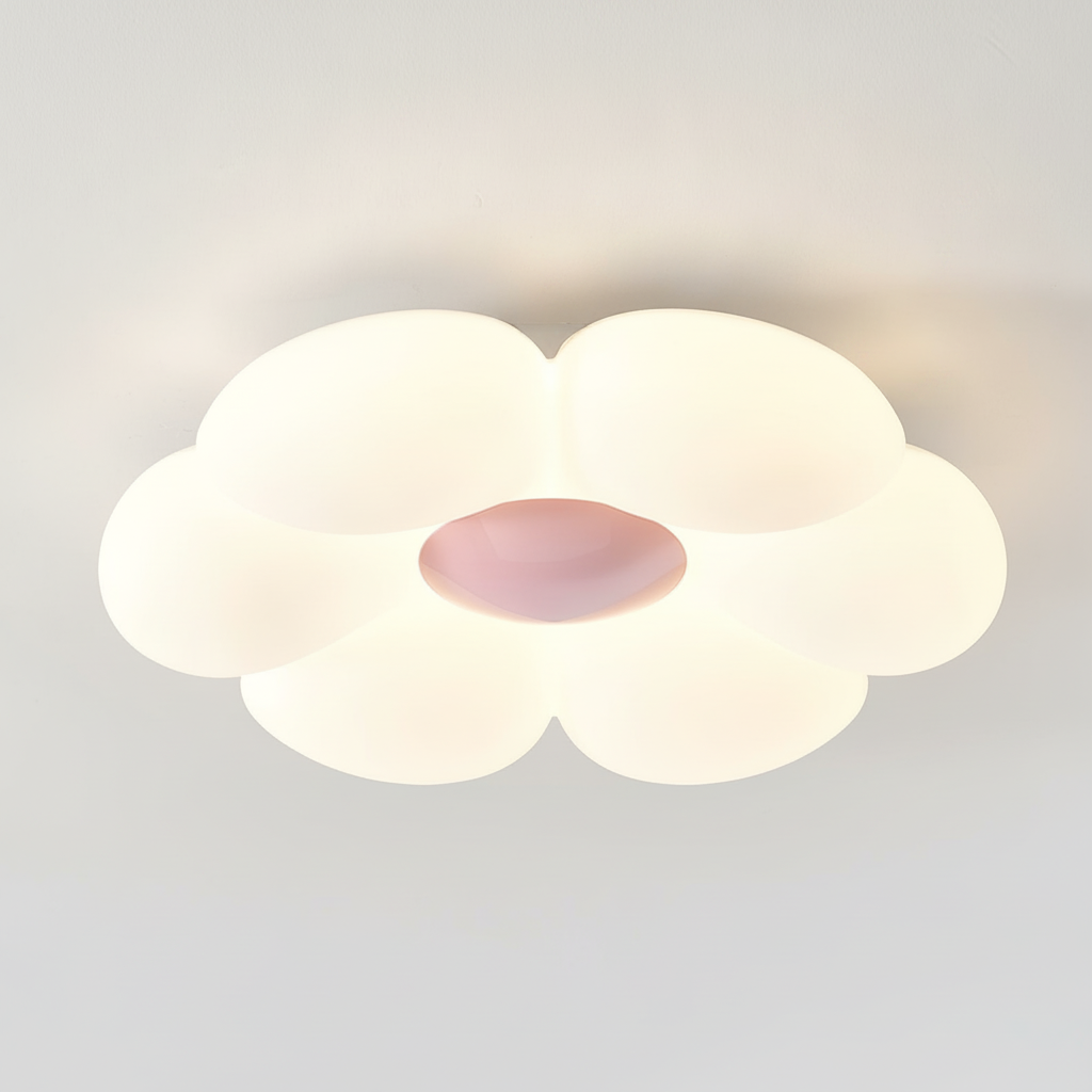 Flush Mount Ceiling Light Six-Leaf Flower Metal Acrylic