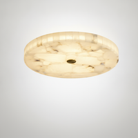 Flush Mount Ceiling Light Round Genuine Alabaster Mosaic