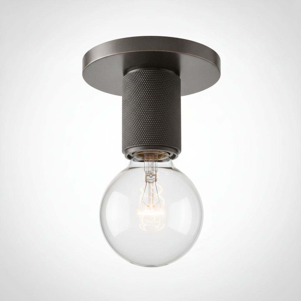 Simple Style Flush Mount Light, Glass, E26 Base