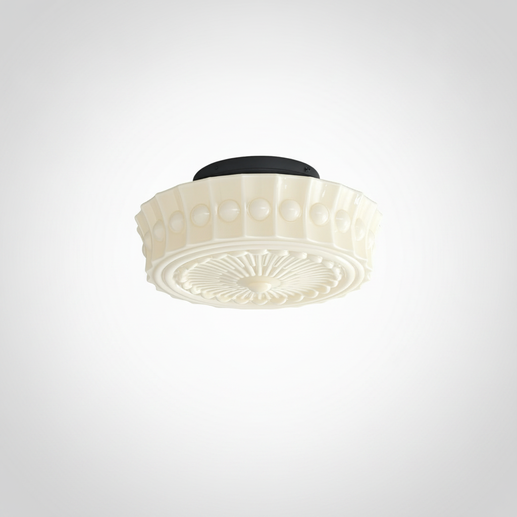 Ceiling Light Metal And Glass, E26 Base, Hardwired