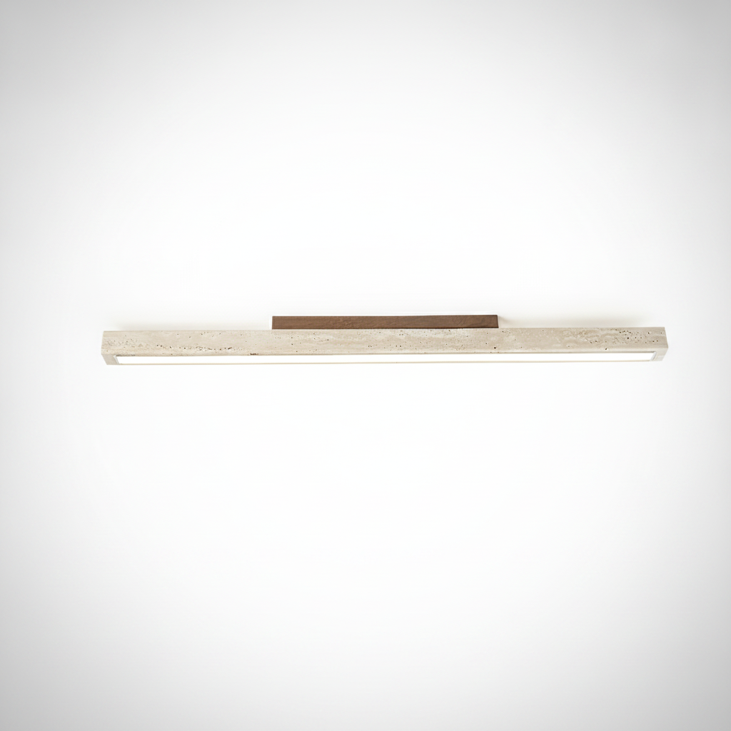 Modern Organic Travertine Column Flush Mount Ceiling Light
