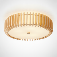 Flush Mount Ceiling Fixture Scandinavian Wood Round
