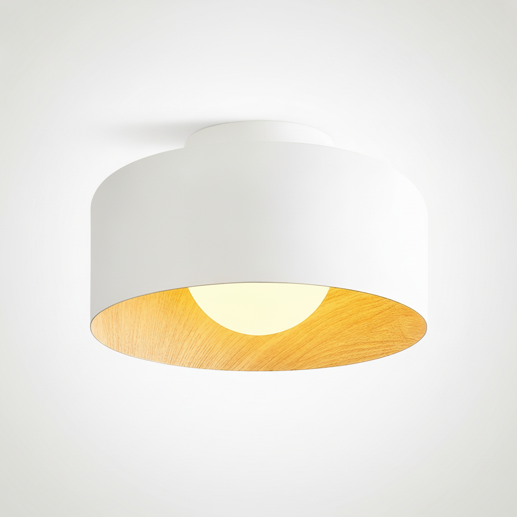 Flush Mount Ceiling Light Metal Glass Globe, G9 Base, Hallway