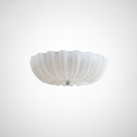 Flush Mount Ceiling Fixture Blown Glass Integrated LED, Bedroom
