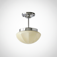 Mini Ceiling Pendant Light Art Deco Metal Glass, E26 Base, Hardwired