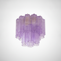 Flush Mount Ceiling Light Art Glass Champagne Gold Metal, E12 Base