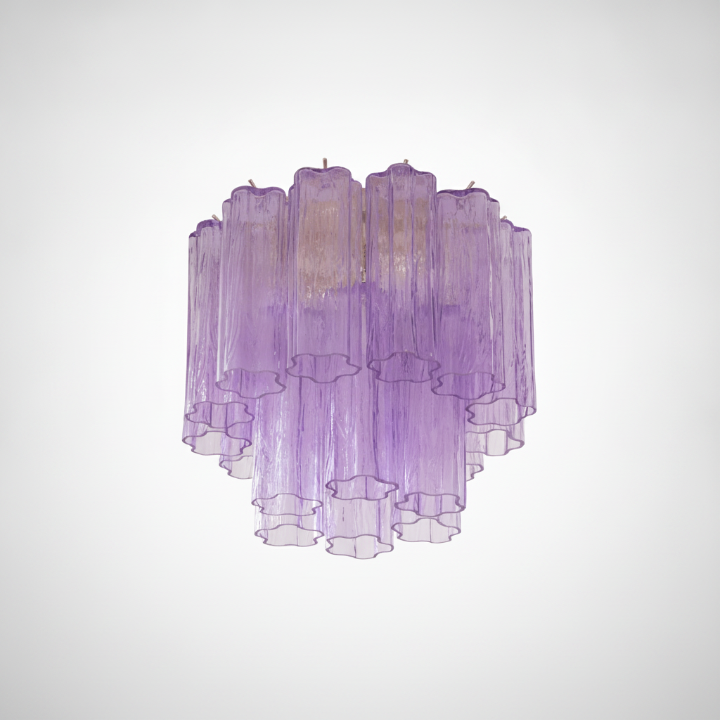 Flush Mount Ceiling Light Art Glass Champagne Gold Metal, E12 Base