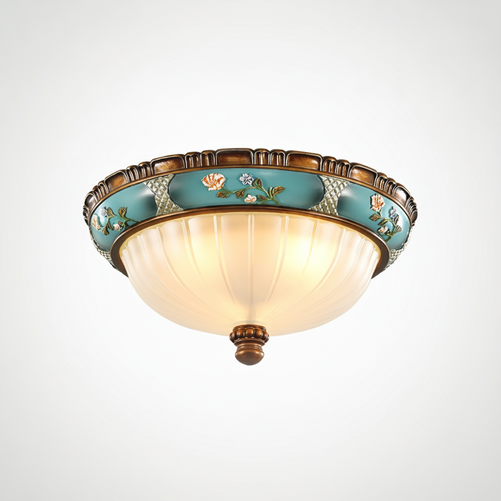 Recessed Ceiling Light Retro Floral Resin