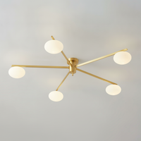Ceiling Light Metal White Glass Oval Shades, G9 Base