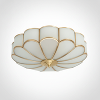 Semi Flush Ceiling Light Flower Shape Frosted Glass, E26 Base