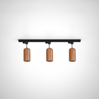 Track Ceiling Light Wood and Metal, GU10 Base, Hardwired