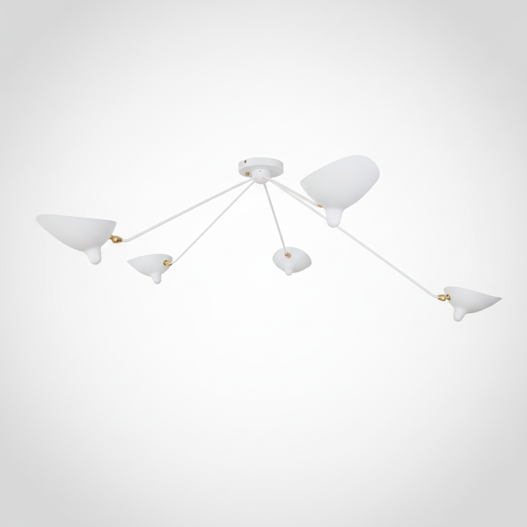 Multi Arm Spider Ceiling Light Lacquered Aluminum and Steel with