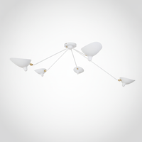 Multi Arm Spider Ceiling Light Lacquered Aluminum and Steel with
