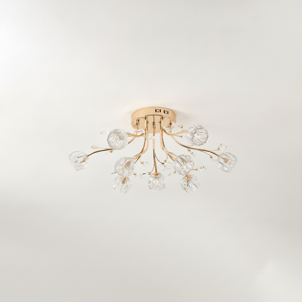 Crystal Flower Flush Mount Ceiling Light