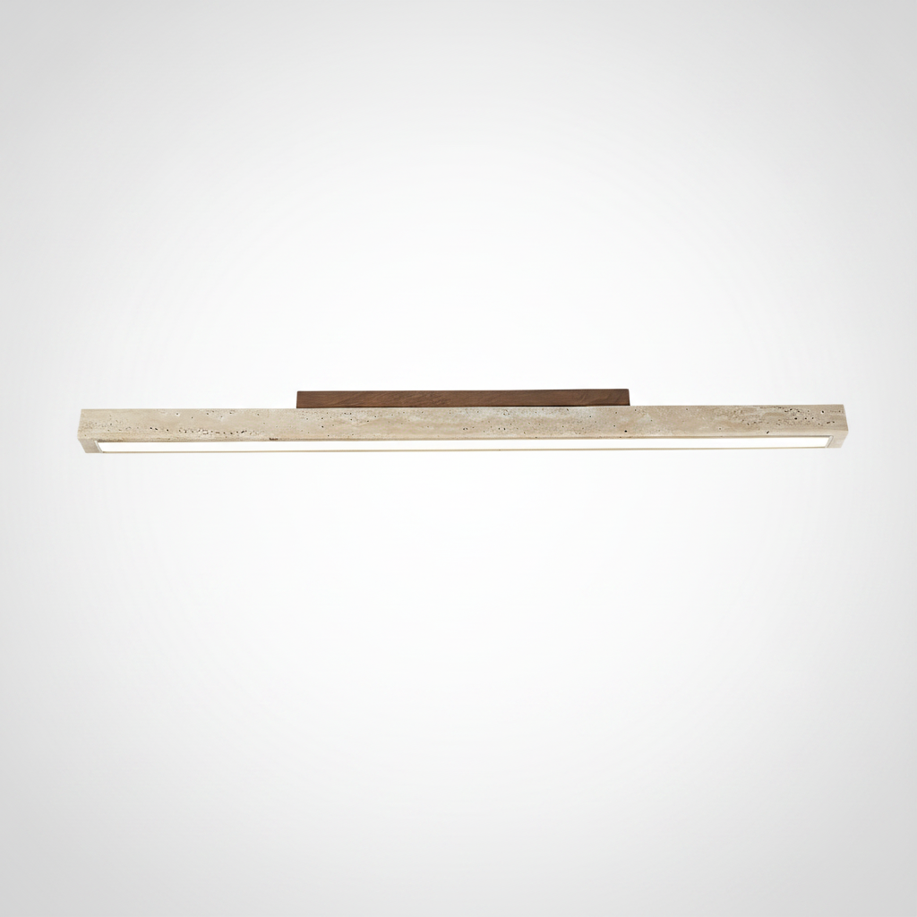 Modern Organic Travertine Column Flush Mount Ceiling Light