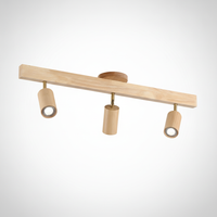 Ceiling Spotlight Rustic Natural Wood Beam, Metal, E27 Base