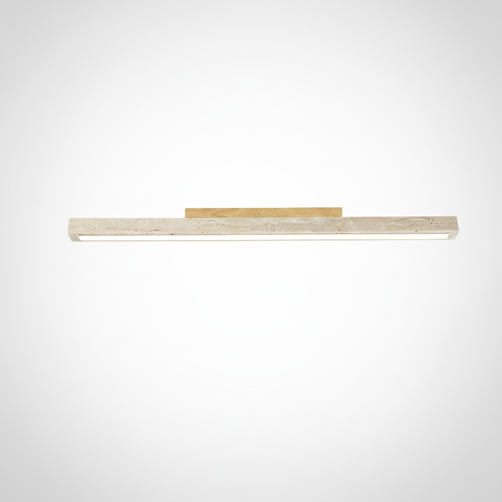 Modern Organic Travertine Column Flush Mount Ceiling Light