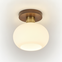 White Shell Ceiling Lamp, Copper, Glass, E26 Base
