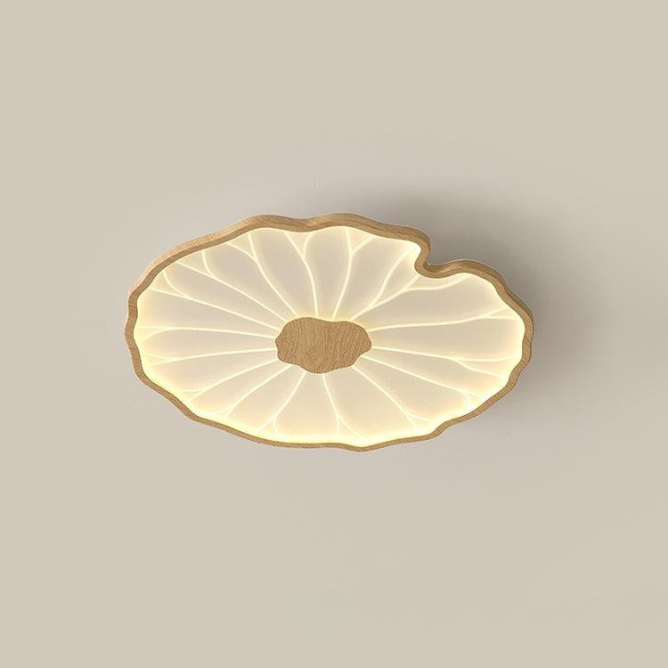 Plafonnier Feuille de Lotus en Bois