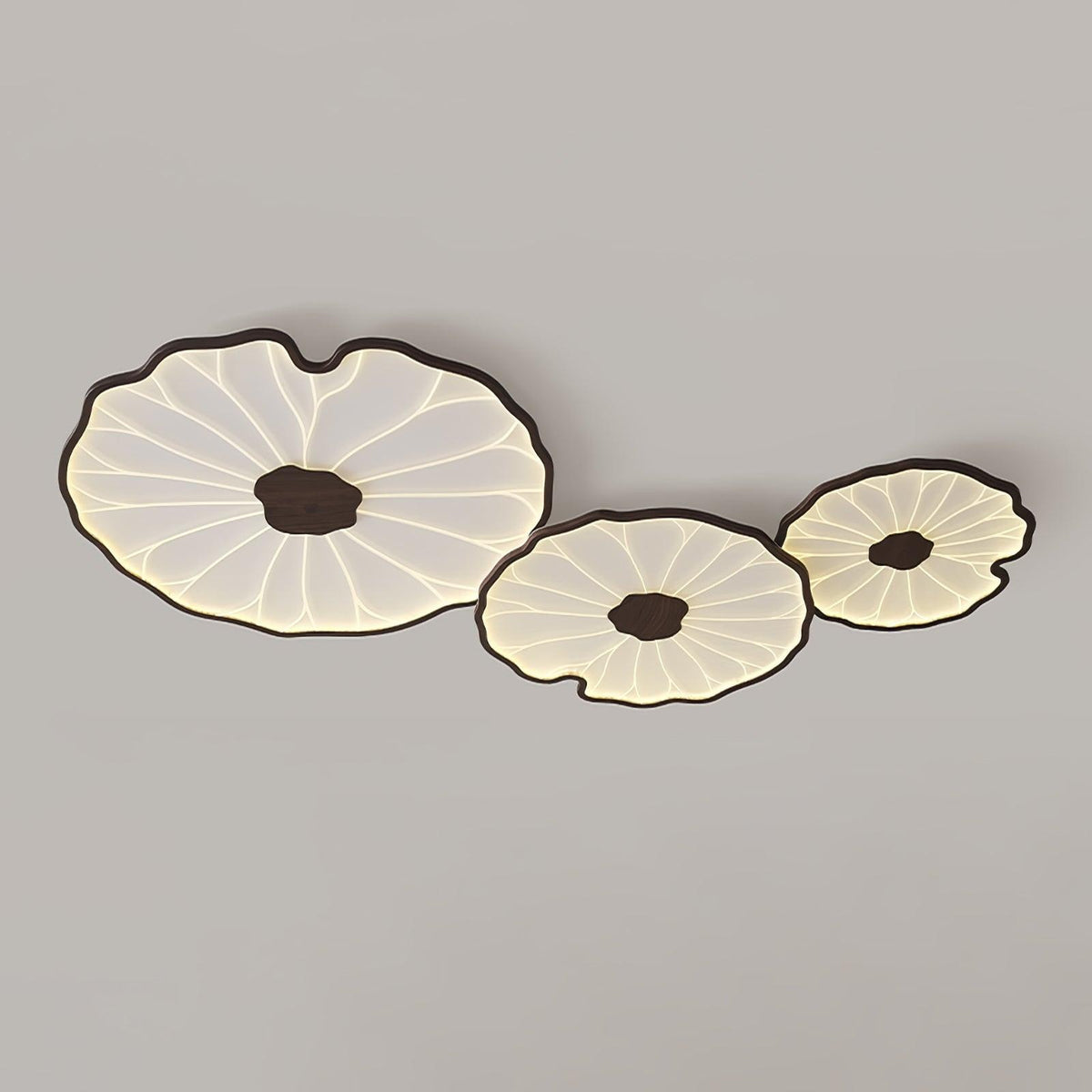 Plafonnier Feuille de Lotus en Bois