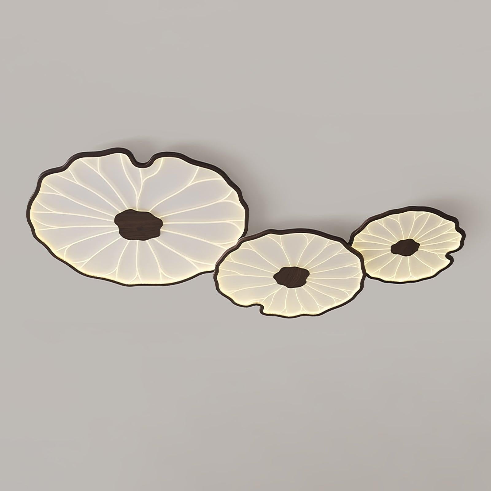 Plafonnier Feuille de Lotus en Bois