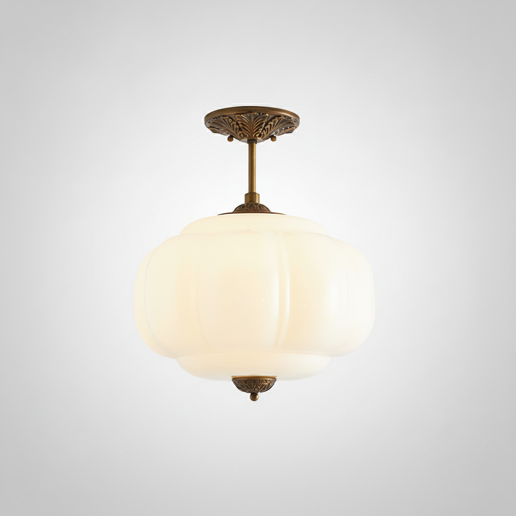 Plafonnier Semi-Encastré en Verre Vintage
