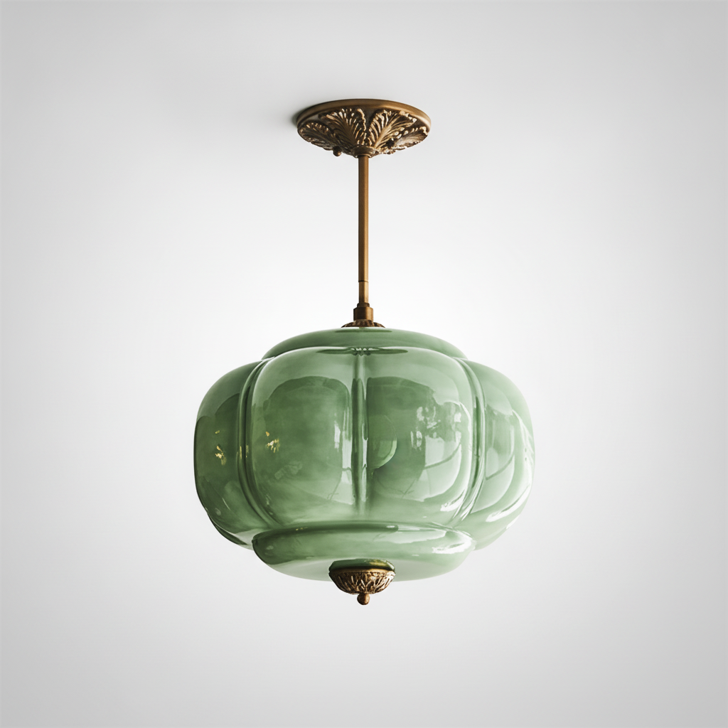 Plafonnier Semi-Encastré en Verre Vintage