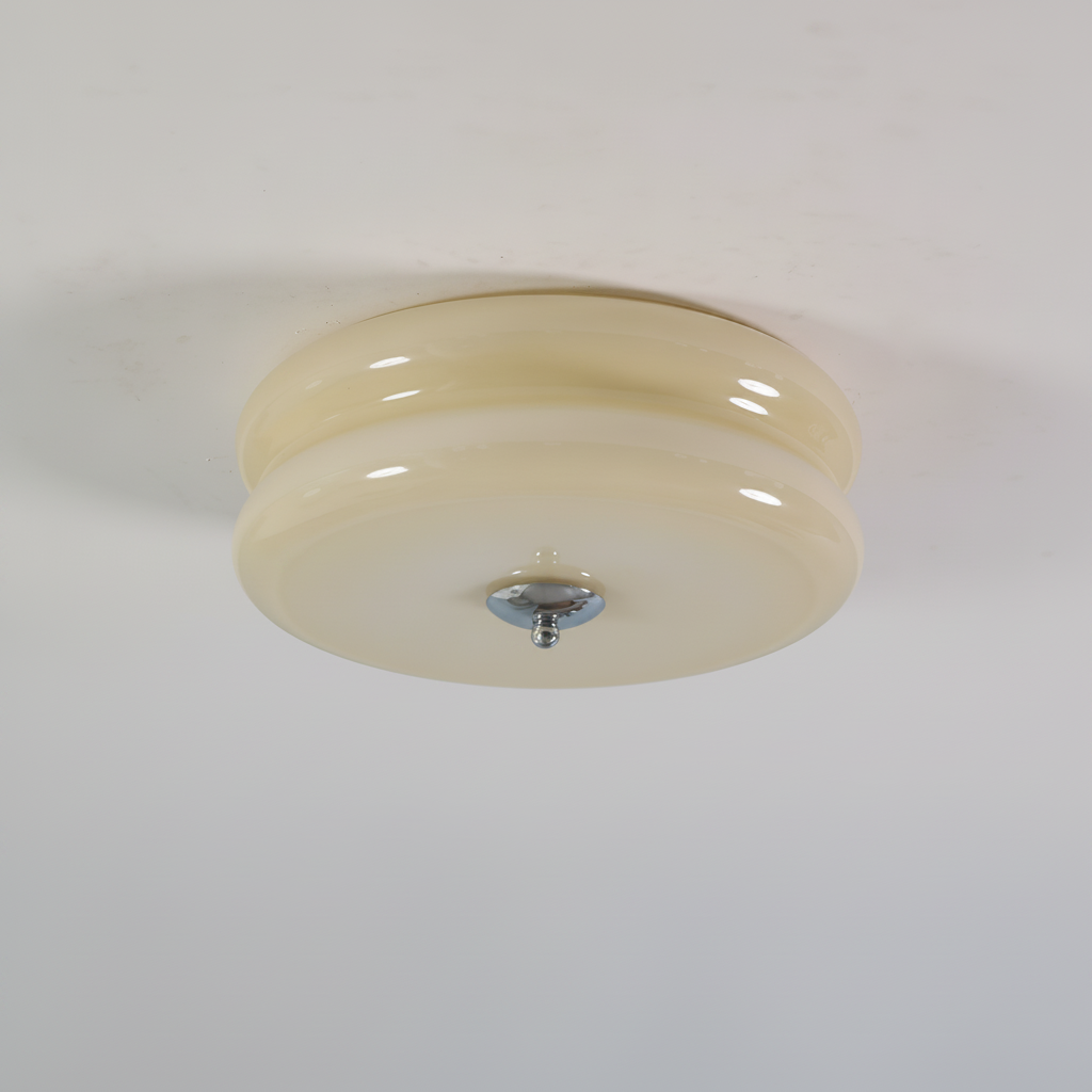 Plafonnier Art Déco en Verre Vintage
