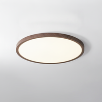 Plafonnier Rond Ultra-Fin Finition Bois